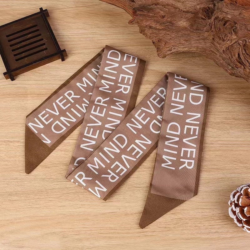 Women's Elegant Geometric Letter Flower Polyester Silk Scarf