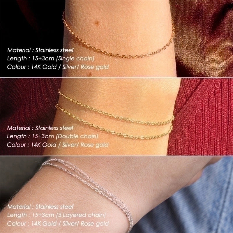 Fashion U Shape Stainless Steel 14K Gold Plated No Inlaid Bracelets In Bulk