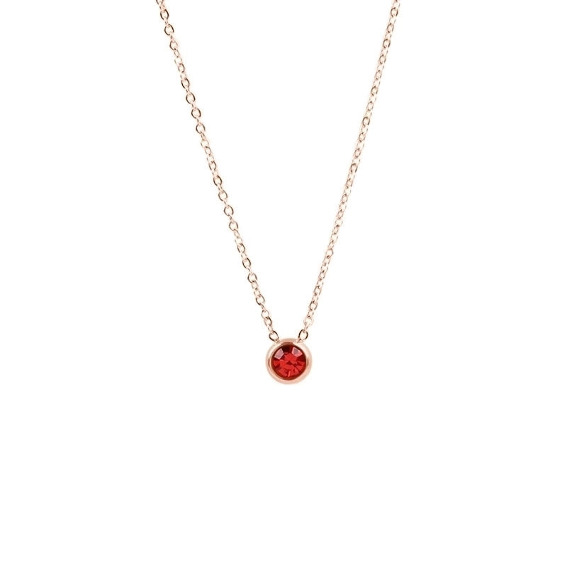 1 Piece Lady Round Stainless Steel Titanium Steel 18k Gold Plated Zircon Pendant Necklace