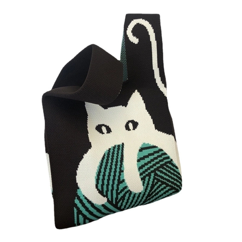 Women's All Seasons Polyester Animal Streetwear Square Open Handbag