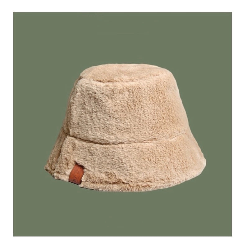 Leopard Print Vintage Fisherman Hat Autumn And Winter Thickened Warm Plush Hat Women's Korean-style Trendy Zebra Pattern Basin Hat Trendy