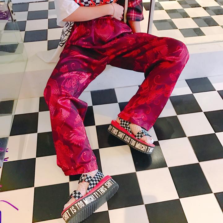 Dragon Phoenix Embroidered Trousers