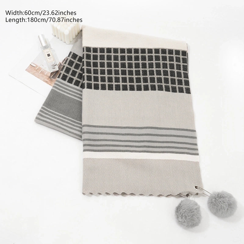 Women's Lady Streetwear Plaid Imitation Cashmere Scarf