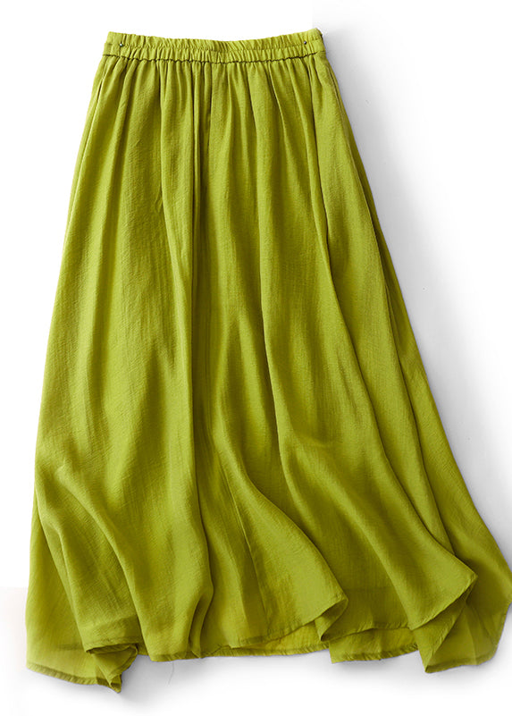 Boho Grass Green Exra Large Hem Cotton Holiday Skirt Spring