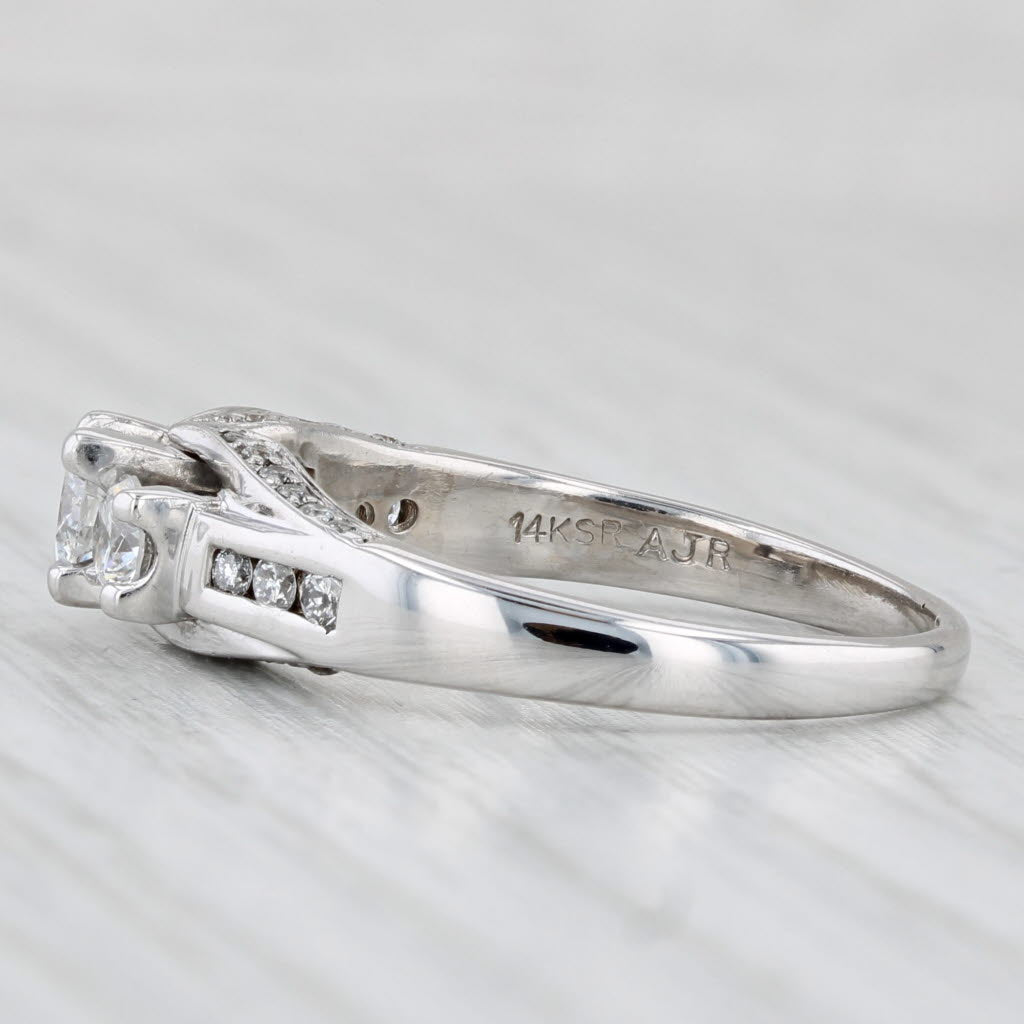 1.01ctw Diamond 3-Stone Engagement Ring 14k White Gold Size 8.75