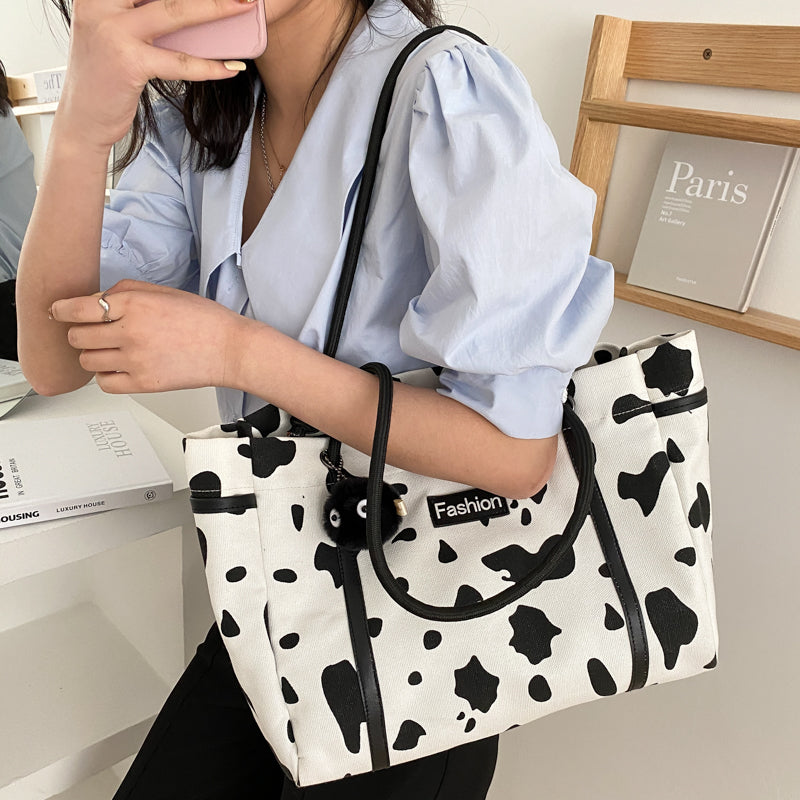 Cow canvas shoulder bag KF82222