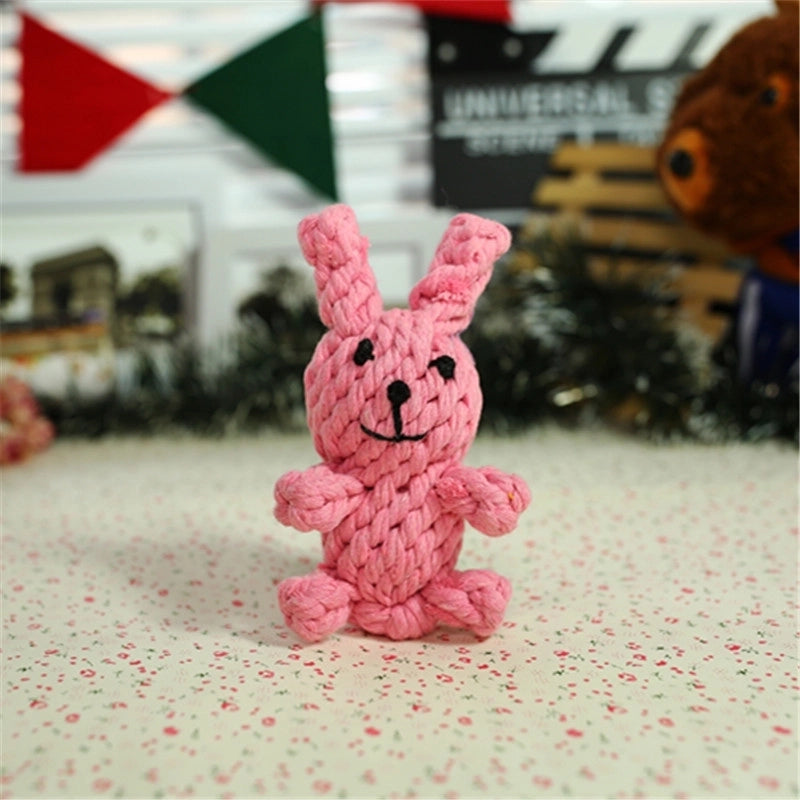 Cute Woven Animal Cotton Rope Molar Cat And Dog Toys