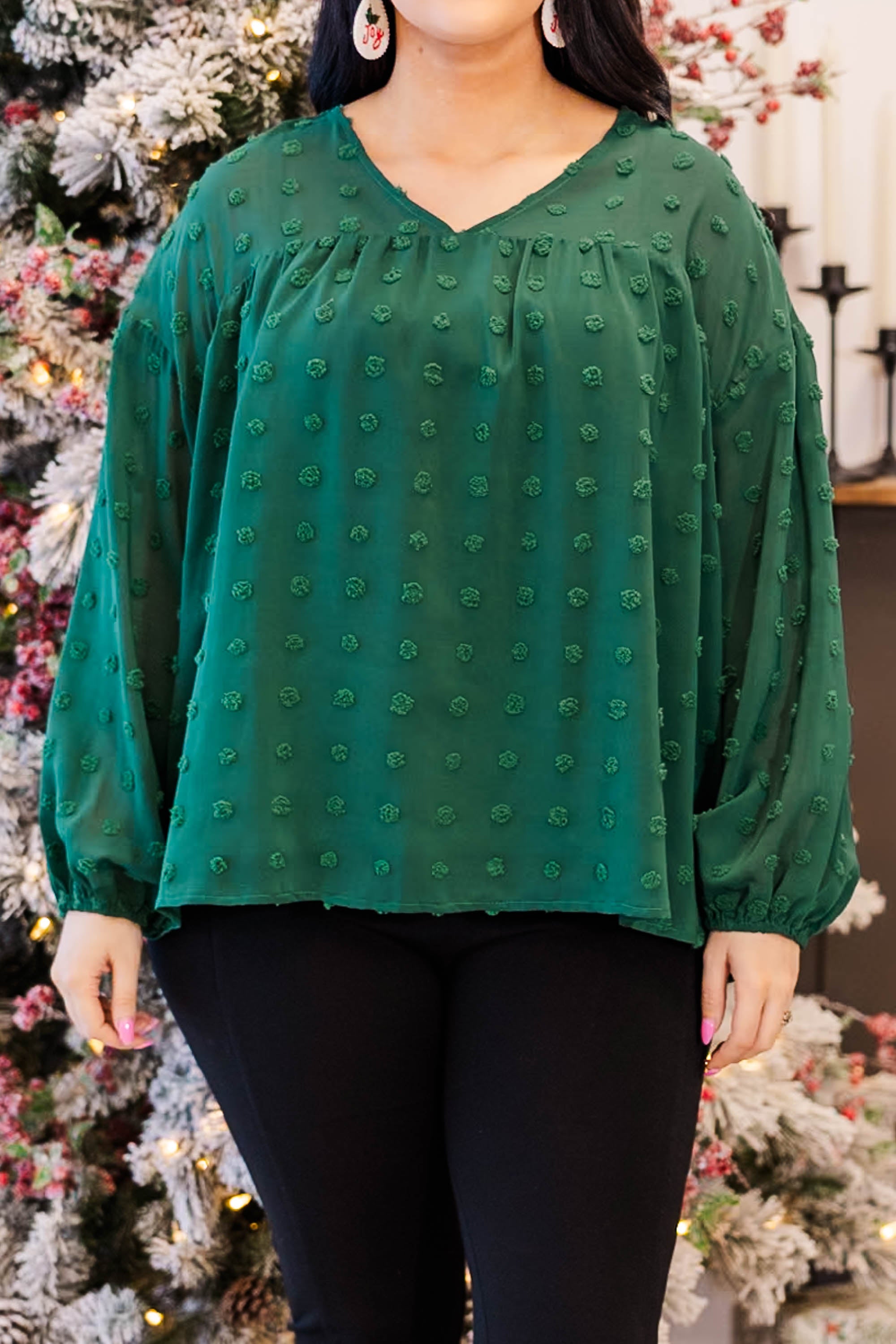 A Dot And A Skip Away Top. Green