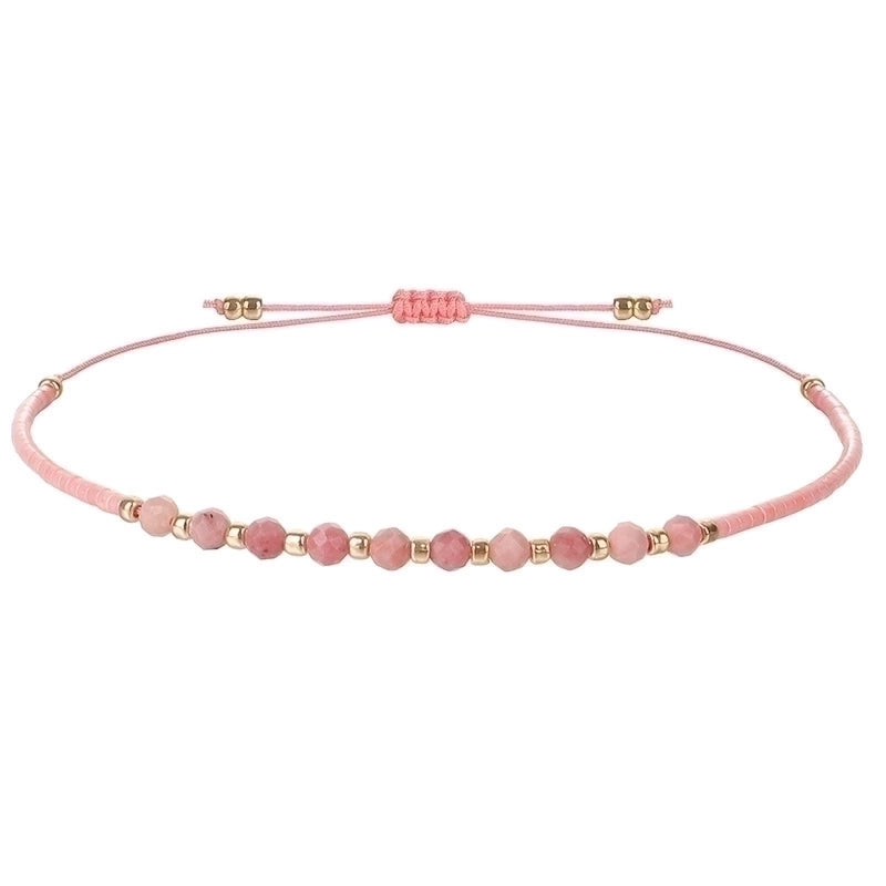 3 Pieces Minimalist Round Bead. Stone Beaded Bracelets