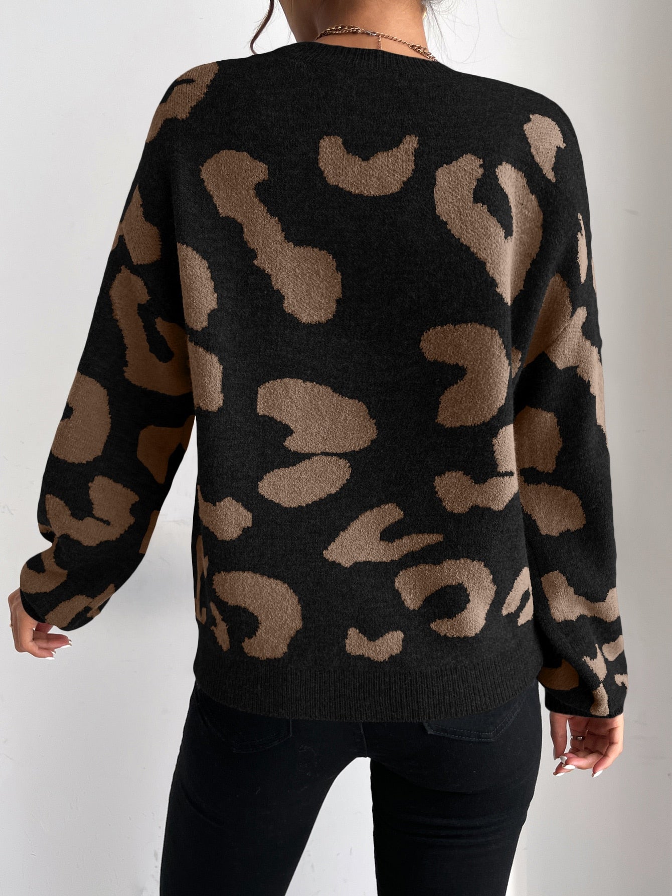 Parien Drop Shoulder Fluffy Knit Sweater