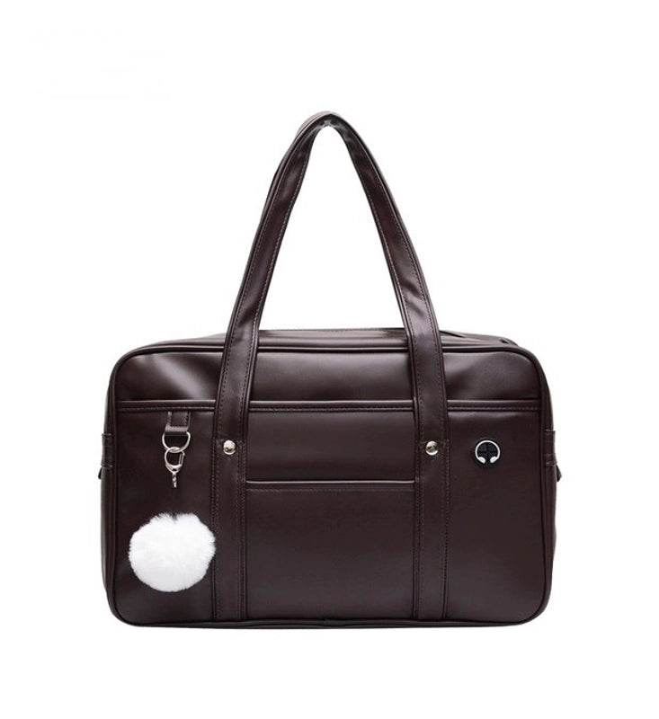 Women's Medium Pu Leather Solid Color Business Vintage Style Square Zipper Shoulder Bag
