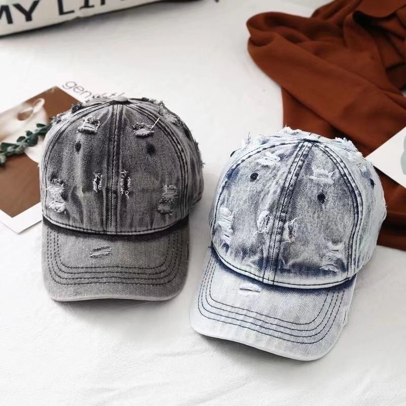 Unisex Retro Color Block Curved Eaves Baseball Cap