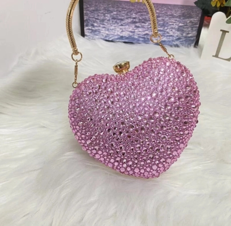 Red Black Rose Gold Pu Heart Shape Heart-shaped Evening Bags