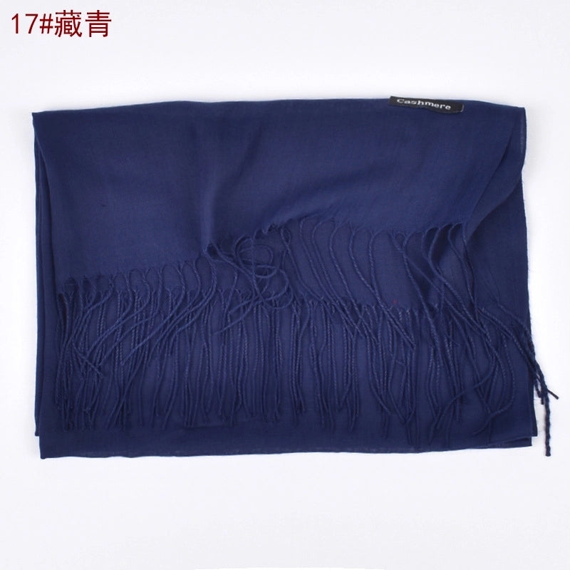 Women's Fashion Tassel Solid Color Imitation Cashmere Winter Scarves