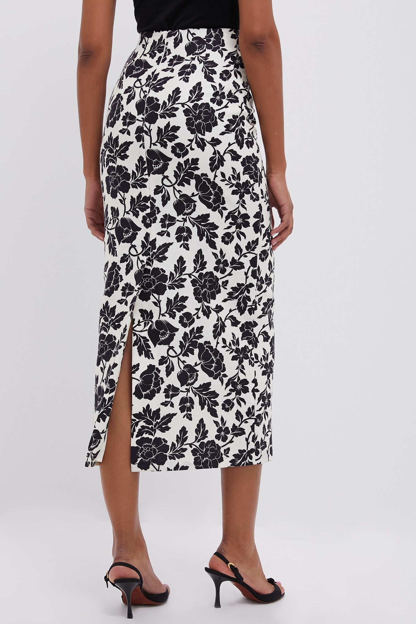 Bone and Black Romeo Column Skirt
