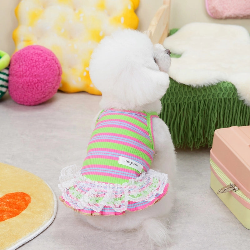 Casual Polyester Stripe Pet Clothing
