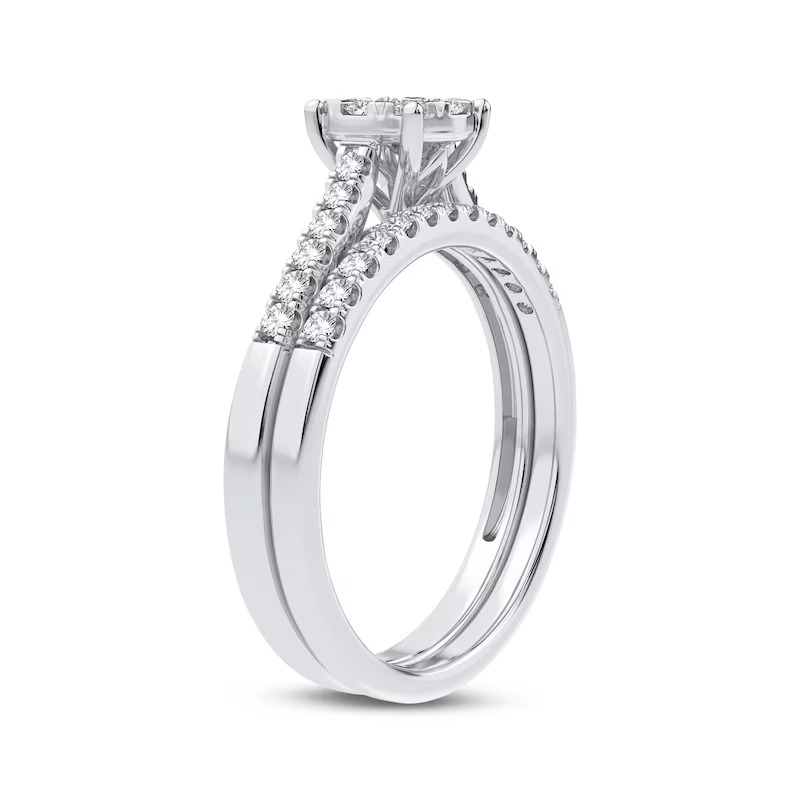 Now + Forever Diamond Bridal Set 3/8 ct tw Round-cut 10K White Gold
