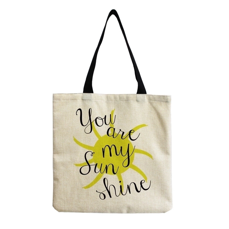 Women's Minimalist Letter Cotton And Linen Shopping Bags