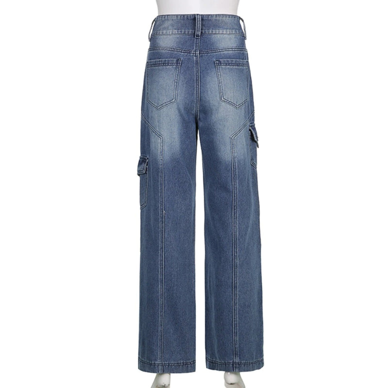Patchwork Streetwear Baggy Jeans For Women