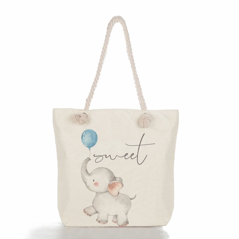 Women's Classic Style Cat Canvas Shopping Bags