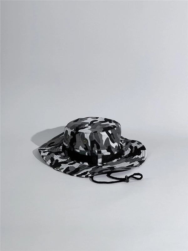 Unisex Tropical Solid Color Wide Eaves Bucket Hat