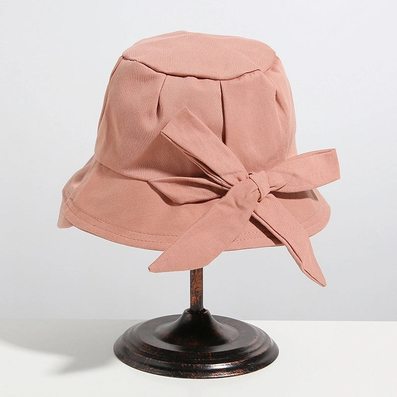 Women's Retro Minimalist Solid Color Curved Eaves Bucket Hat