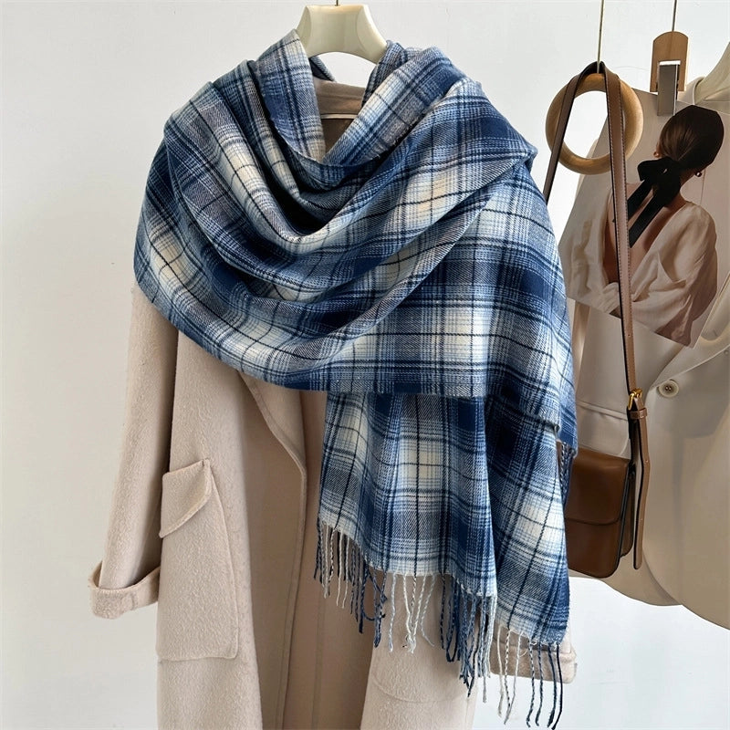 Women's Business Classic Style Color Block Imitation Cashmere Scarf