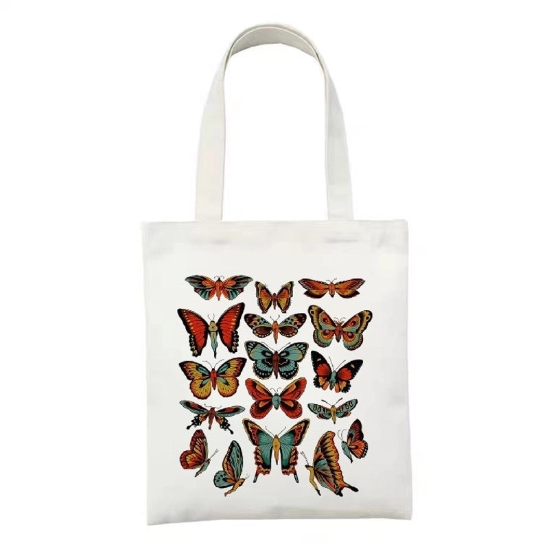 Women's Minimalist Artistic Animal Mushroom Butterfly Shopping Bags