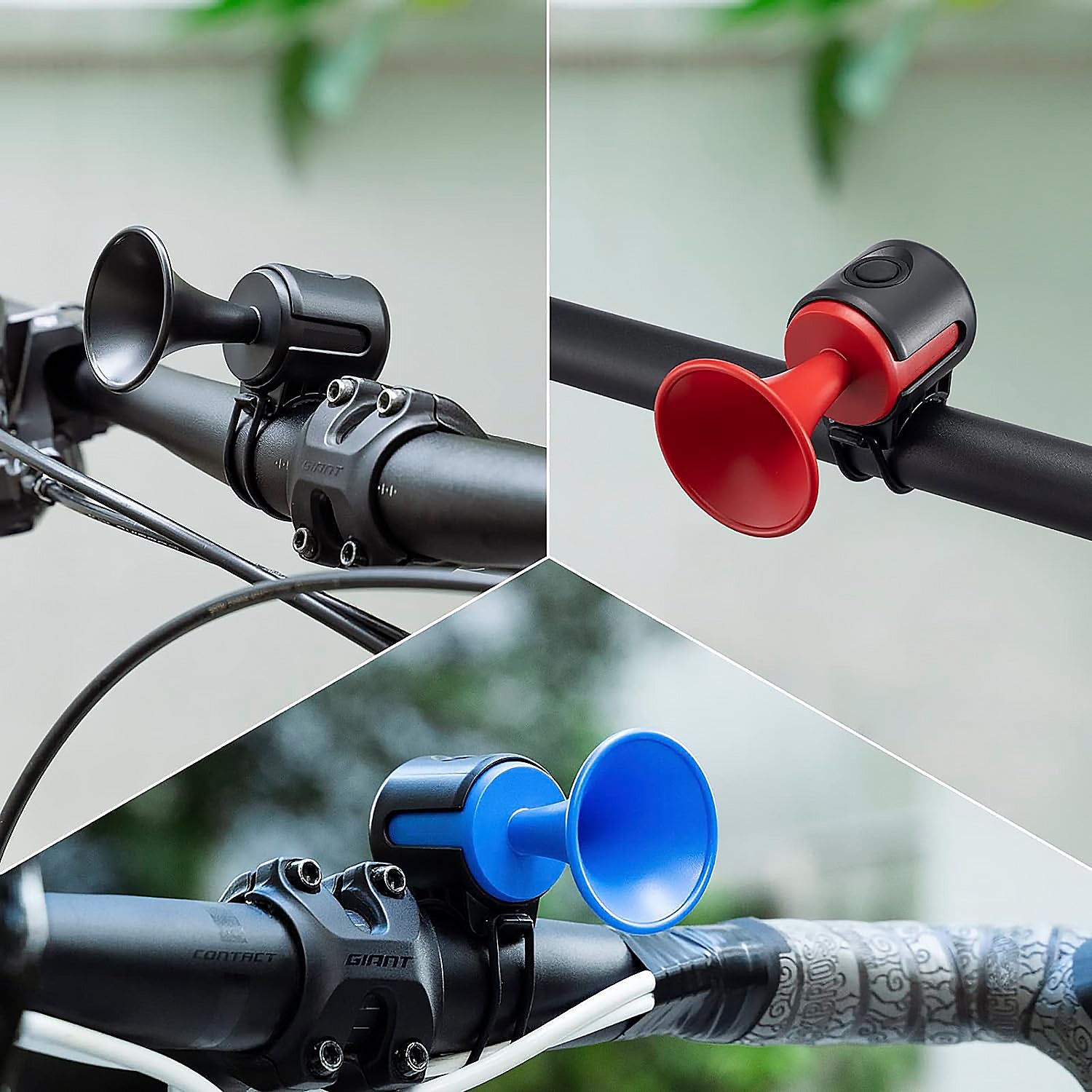 Bicycle Air Horn Loud - 120dB 1 Sound Mode Electronic Bicycle Bell.Super Electric Horn with Long Standby Button Battery Operated/IPX4 Waterproof Loud Bell for Adults