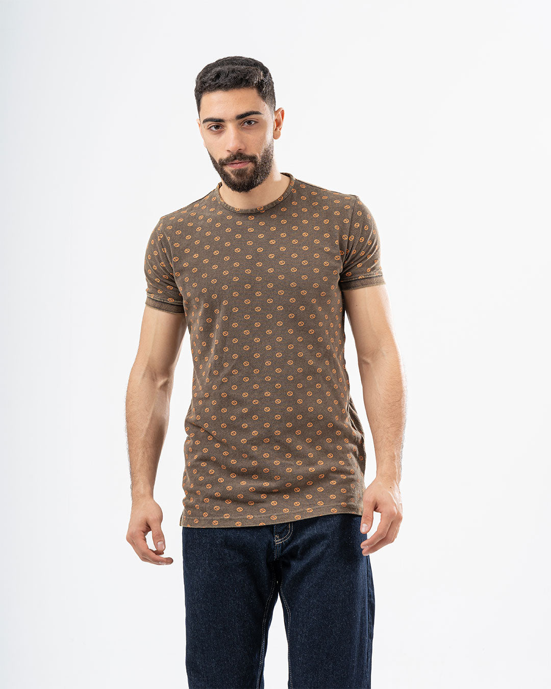 Men Half-Sleeves Polo T-shirt Printed