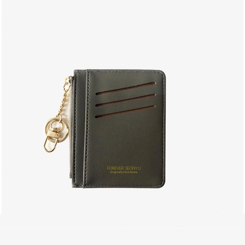 Korean Zipper Girl Coin Purse Mini Key Hook Wallet Multi-card Card Holder