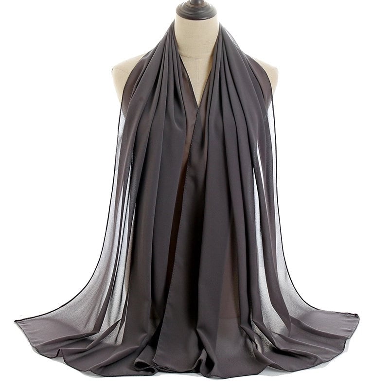 Women's Minimalist Solid Color Chiffon Cotton Linen Scarves