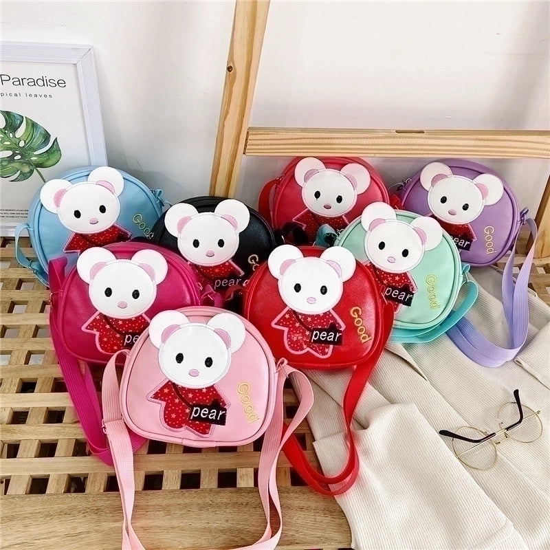 Kid'S Pu Leather Animal Cartoon Cute Semicircle Zipper Crossbody Bag