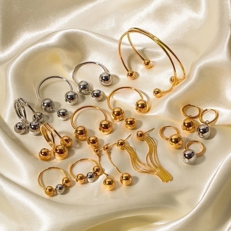 Casual Classic Style Geometric 304 Stainless Steel Plating Rings Earrings Necklace