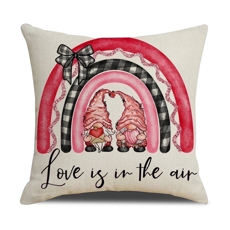 Cute Retro Heart Shape Linen Pillow Cases