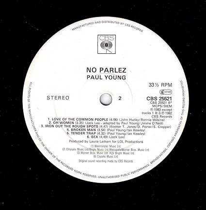 Paul Young-No Parlez - Paul Young Vinyl LP