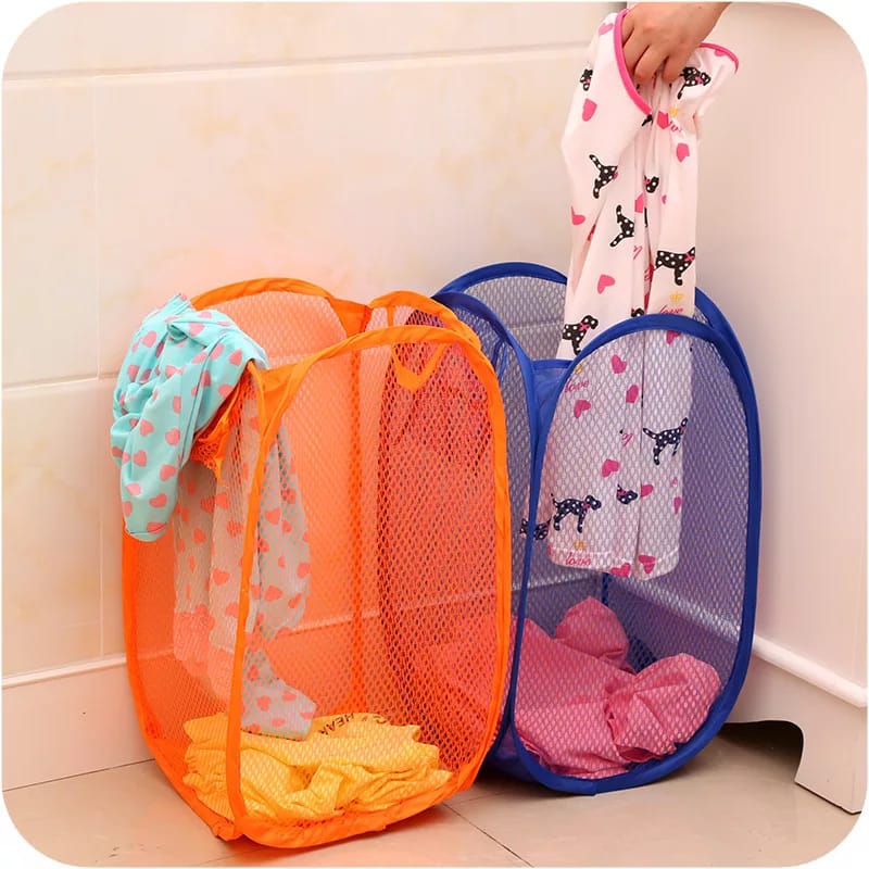 3 Mesh Popup Laundry Hamper Foldable & Portable Basket Organizer (3 Pcs)