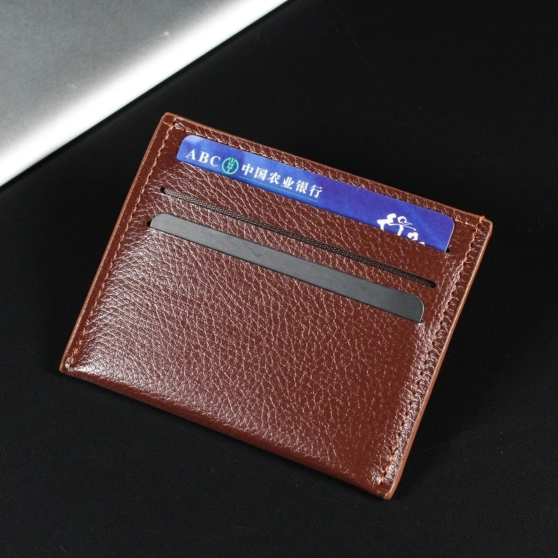 Unisex All Seasons Pu Leather Solid Color Vintage Style Square Open Card Holder