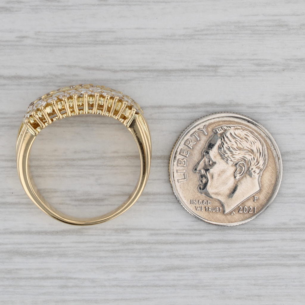 1.04ctw Baguette Diamond Ring 18k Yellow Gold Size 6.75 Contoured Band