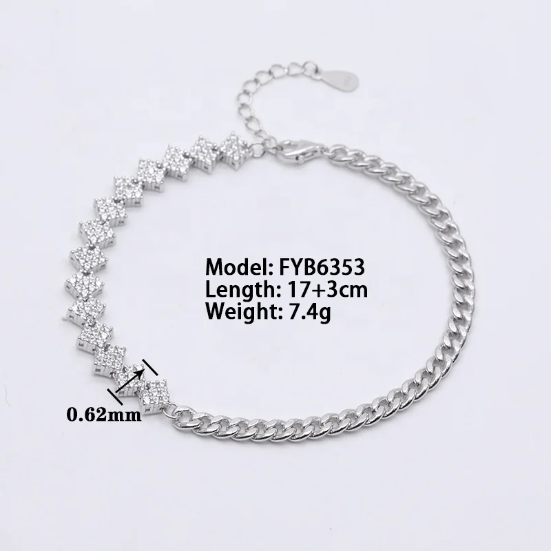 Adjustable Montage Heart Shaped Zircon Hollow Chain Bracelet Women Jewelry Accessories Bracelet 925 Sterling Silver