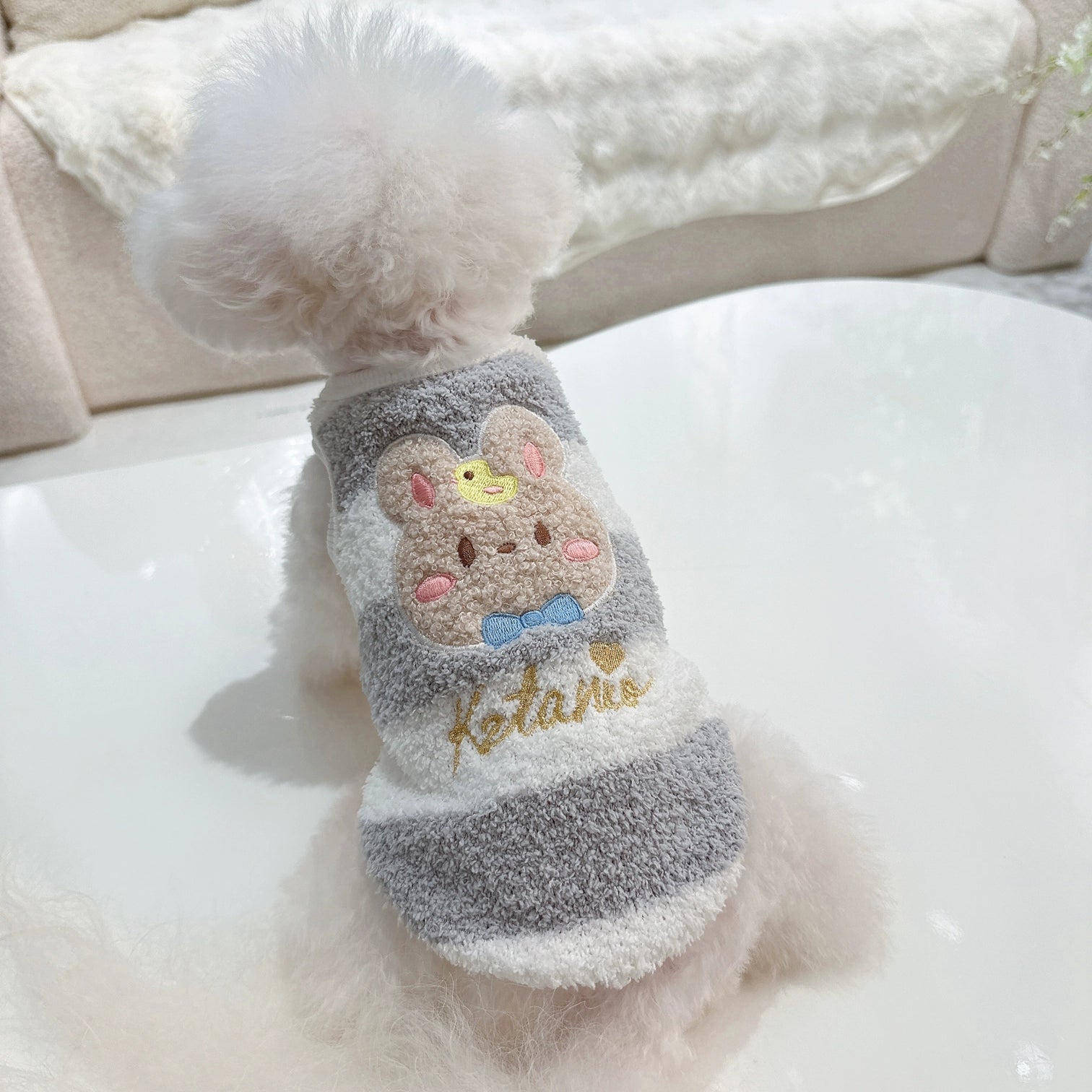 Rabbit Pattern Soft Warm Dog Cat Vest