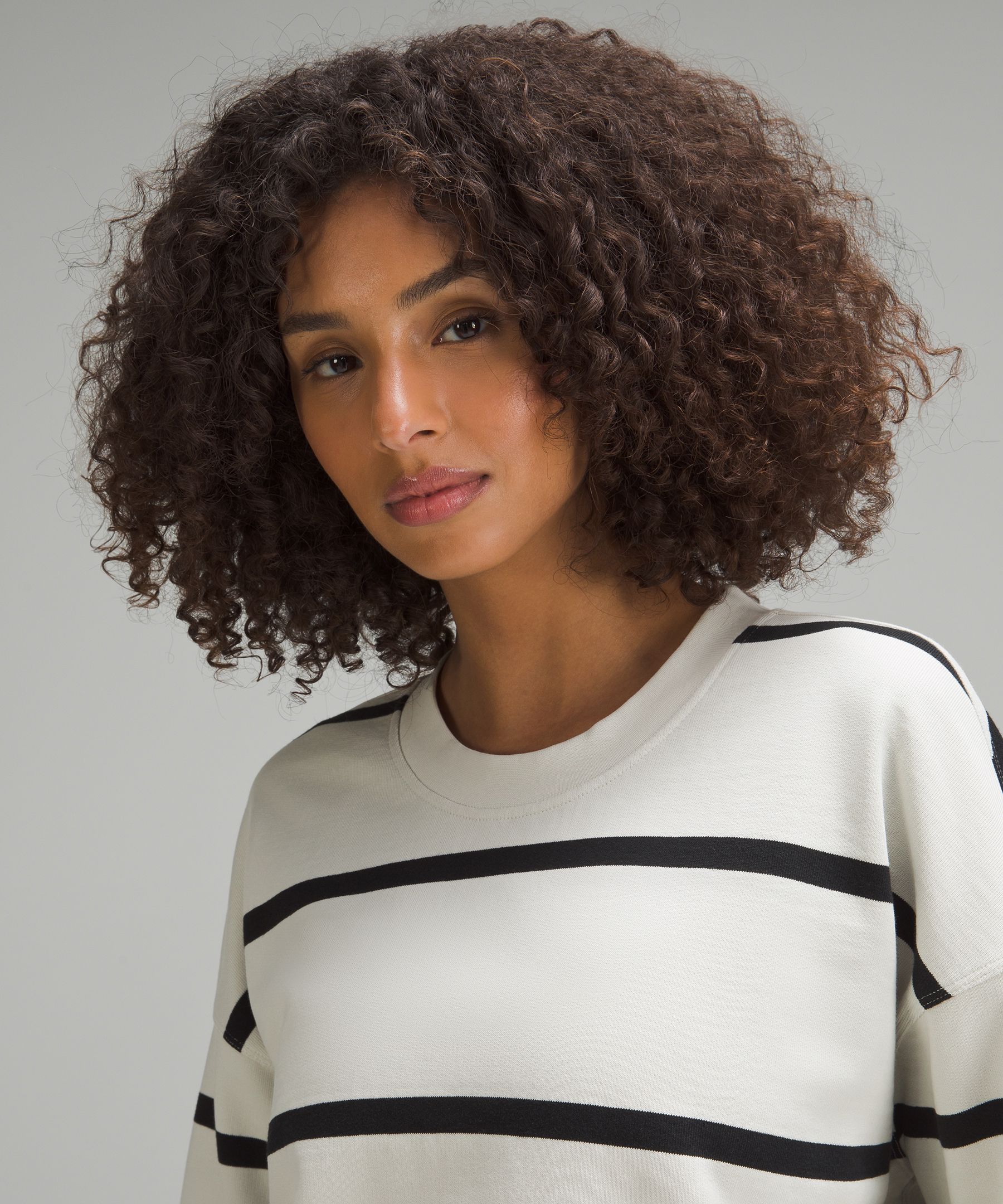Perfectly Oversized Cropped Crew Stripe