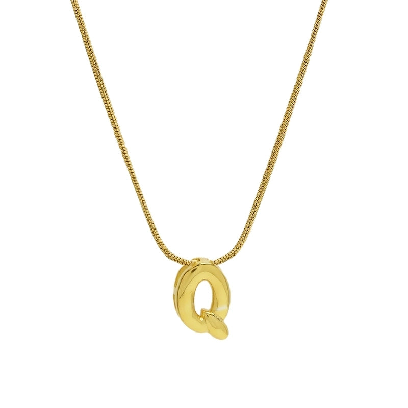 2 Pieces Basic Modern Style Classic Style Letter 304 Stainless Steel Brass Plating Pendant Necklace