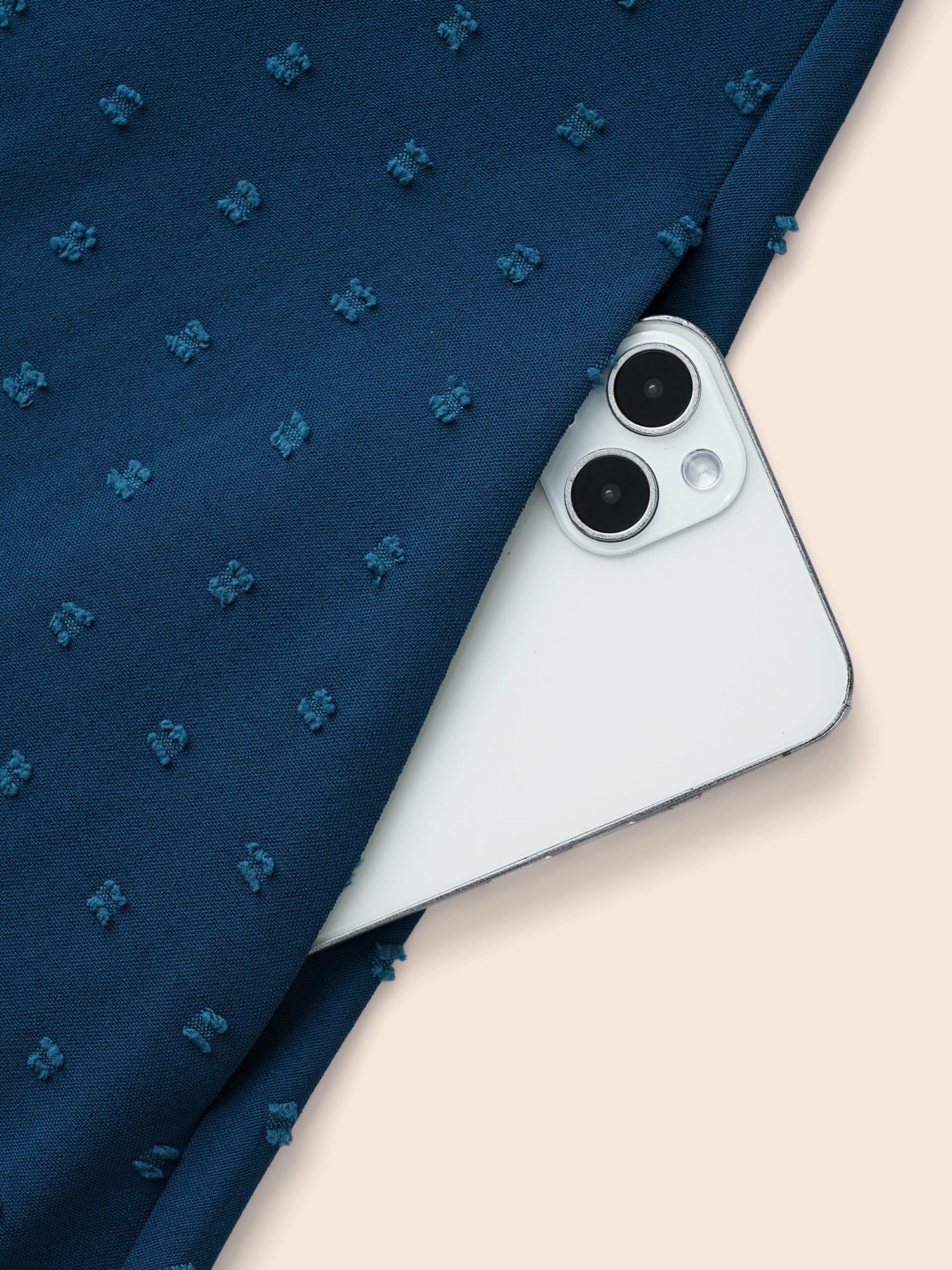 Overlap Collar Textured Ruched Dress