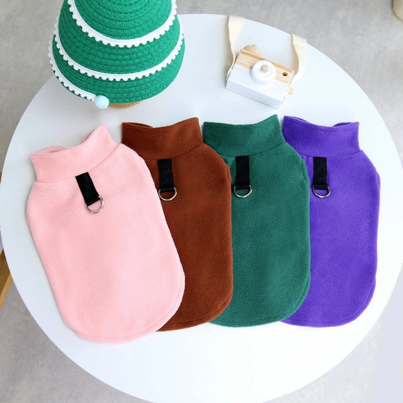 Pet Clothing  Traction Fleece Simple Casual Warm Autumn And Winter Dog Clothes