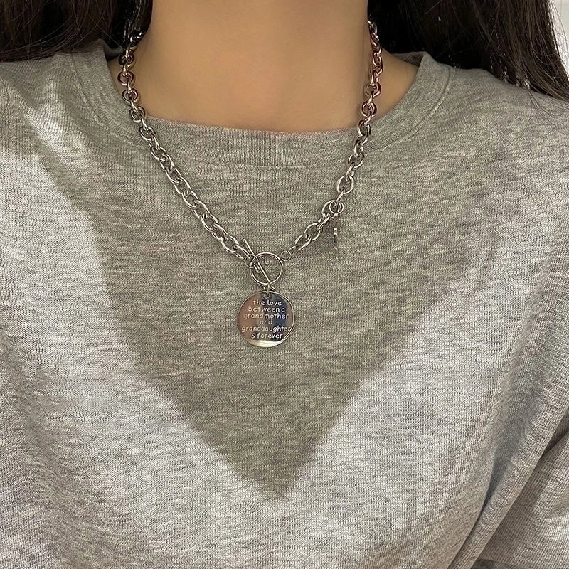 Minimalist Heart Shape Titanium Steel Pendant Necklace 1 Piece