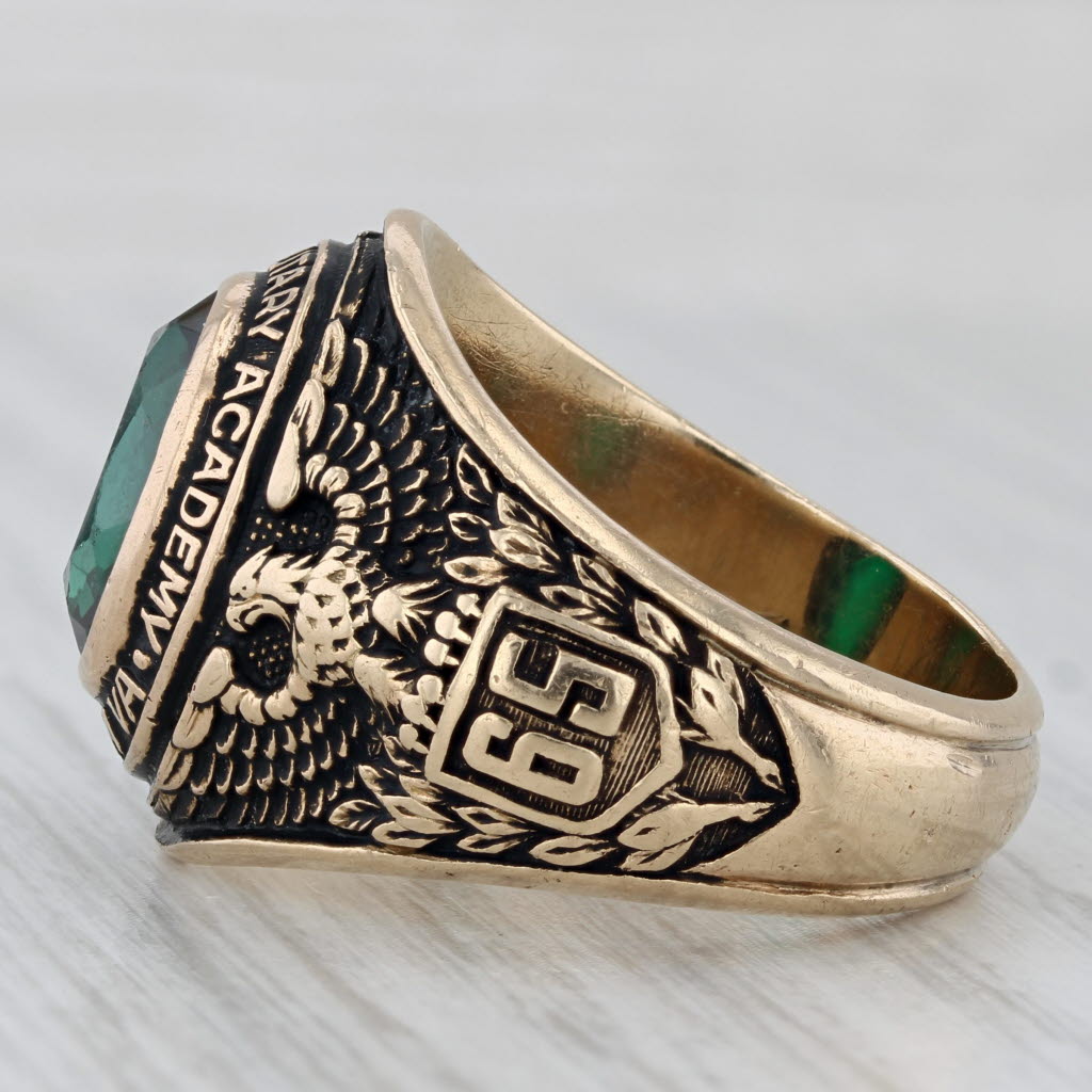 Hargrave Military Academy 1965 Class Ring Lab Created Spinel 10k Yellow Gold