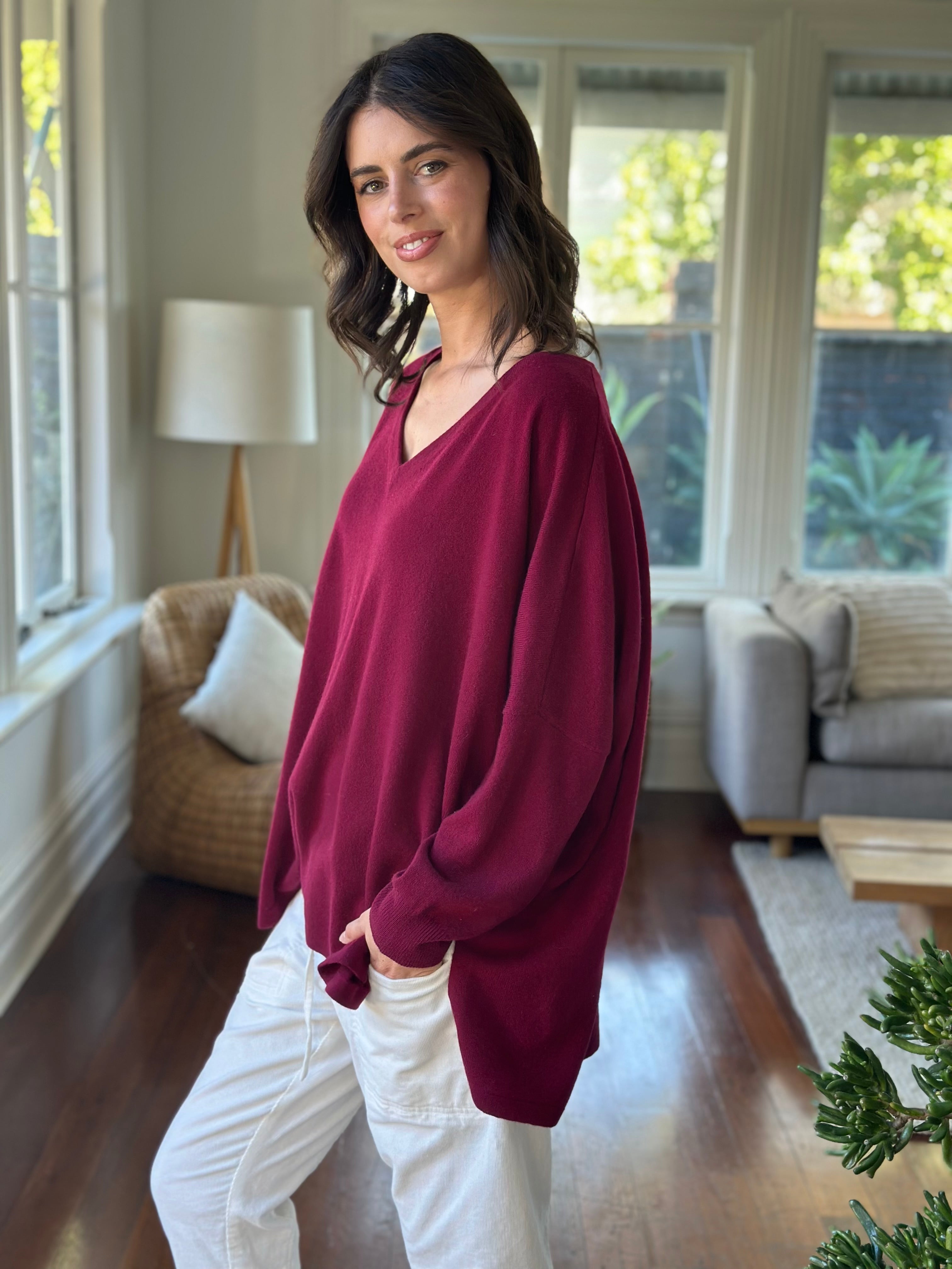 relaxed boyfriend knit- pinot cashmere