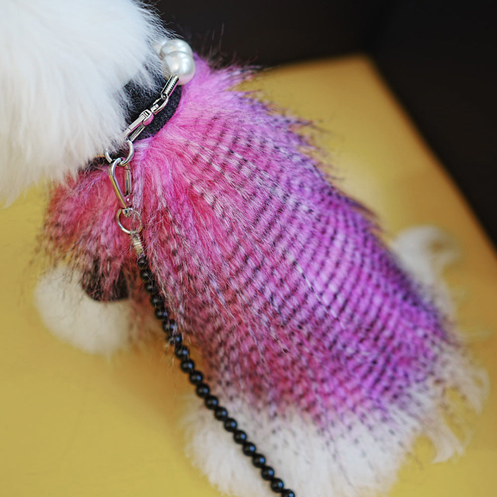Faux Fur Multicolor Dog Cat Sweater
