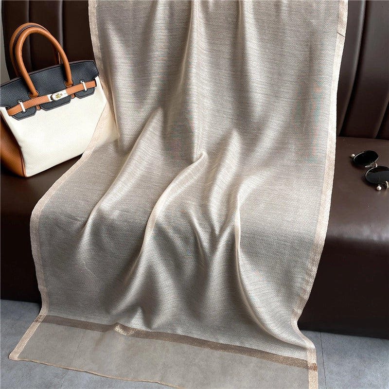 Women's Elegant Solid Color Polyester Scarf